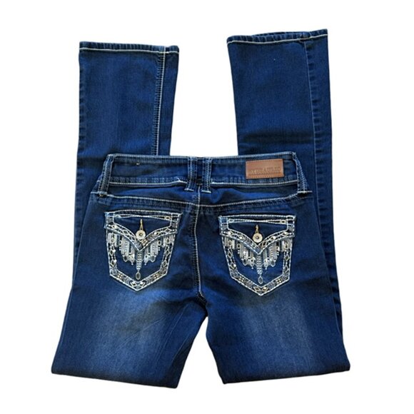 HYDRAULIC✨ LOLA CURVY Low-Rise Bootcut Jeans 👖 Embroidered Bling Size 5/6 - Picture 6 of 16